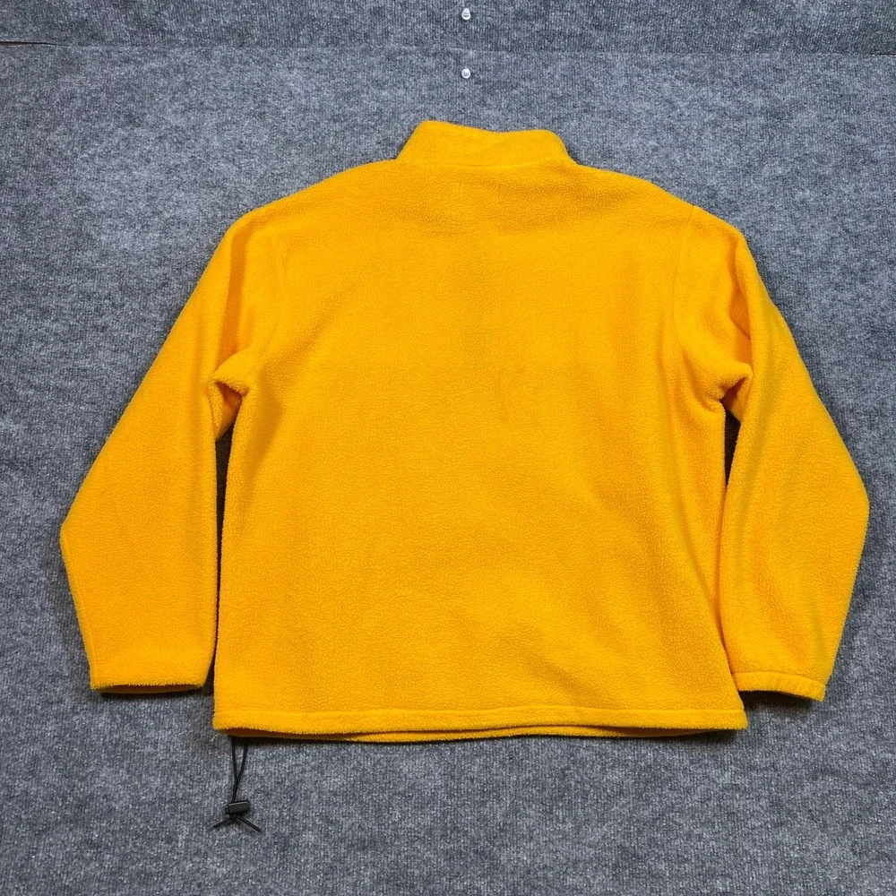 J. Crew Vintage Fleece Pullover Mens Medium Yellow 1/4 Zip Made in USA Mock Neck